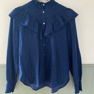 LOFT Indigo Textured Blouse